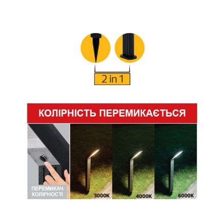 Світильник садово-парковий на сонячній батареї KEOPS 3CCT