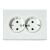Розетка подвійна з заземленням біла GRANO