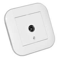 Розетка ТВ прохідна LOFT білий+сірий