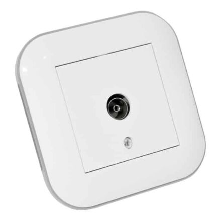 Розетка ТВ прохідна LOFT білий+сірий