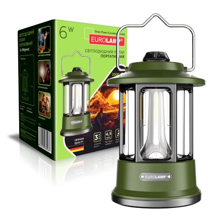 Світлодіодний Eurolamp ліхтар портативний 6W battery+Type-C зелений