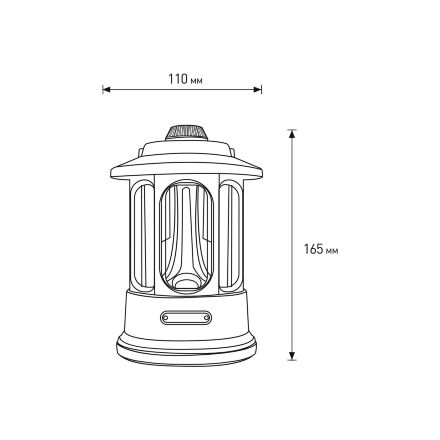 Світлодіодний Eurolamp ліхтар портативний 6W battery+Type-C зелений