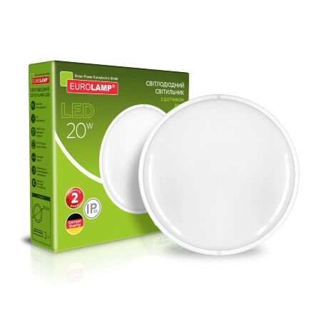 EUROLAMP LED Світильник круглий накладний ЖКГ з датчиком руху 20W 4000K