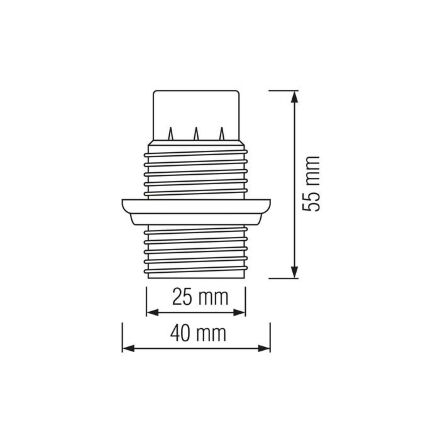 Патрон бакелітовий з юбкою Е14 чорний