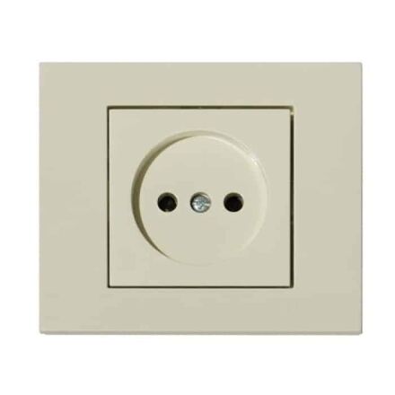 Розетка одинарна без заземлення кремова GRANO