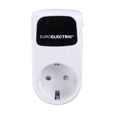 Реле контролю напруги серії AV в розетку Euroelectric 16А 3.5 кВт 150V-210V/230V-280V