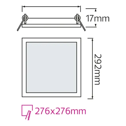 Світлодіодний світильник врізний Slim/Sq-24 24W 4200К