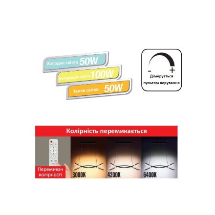 Світлодіодна люстра MONARCH-100 3CCT 100W