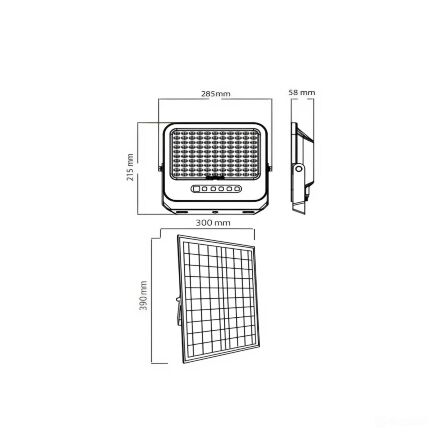 Прожектор світлодіодний з сонячною панеллю TIGER PRO-200 3CCT 200W
