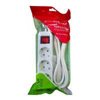Мережевий фільтр-подовжувач Euroelectric Х3, 10А, 2 м білий