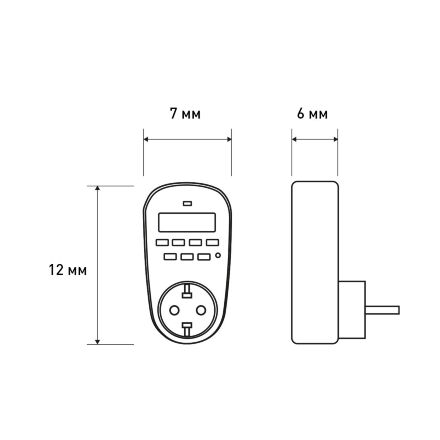 Таймер-розетка Euroelectric (16A/3600W), електронний, тижневий White