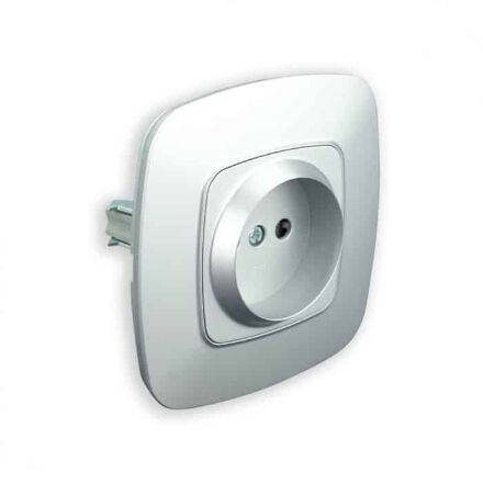 Розетка одинарна без заземлення срібло ELA