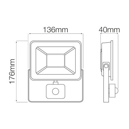 Прожектор світлодіодний з датчиком PARS/S-30 30W 6400K
