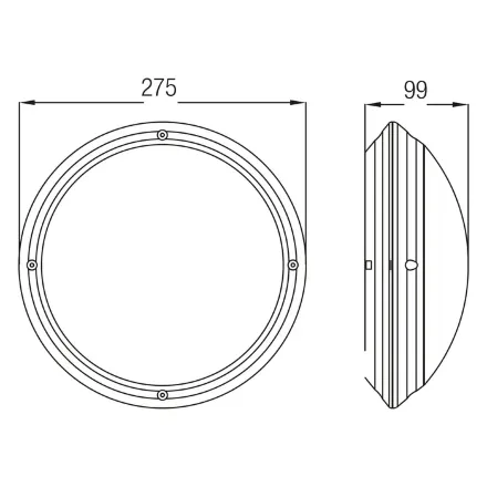 Світильник пластиковий Акуа Опал Круг чорний