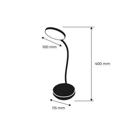 Настільна лампа Eurolamp з акумулятором 5W 400Lm 2800-6500K Type-C+Battery 2400mAh