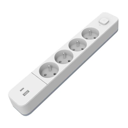 Мережевий фільтр-подовжувач Euroelectric з USB Type C Х4 10 А 2 м білий