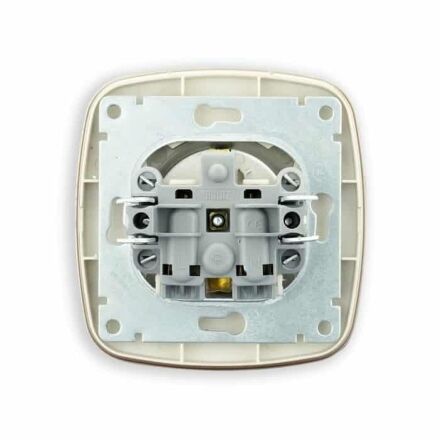 Розетка одинарна з заземленням чорний-золото ELA