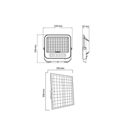 Прожектор світлодіодний з сонячною панеллю TIGER PRO-100 3CCT 100W