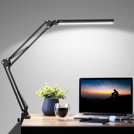 Настільна лампа EUROLAMP LED 10W 400Lm 2800-6500K (black) на струбцині