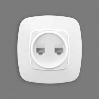 Розетка подвійна комп'ютерна біла ELA