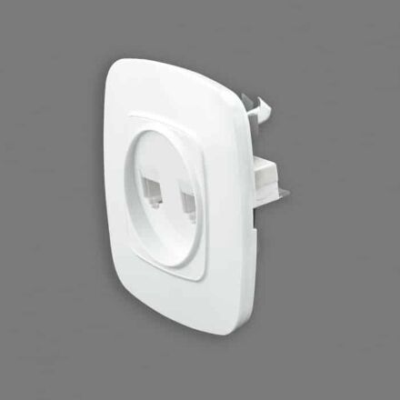 Розетка подвійна комп'ютерна біла ELA