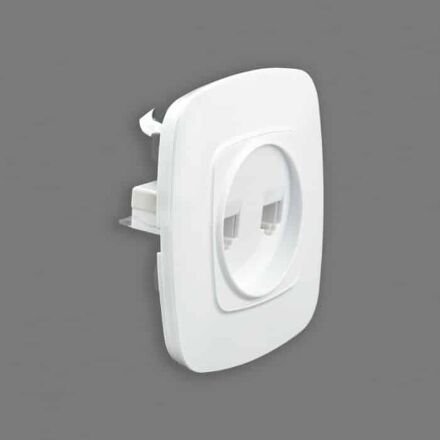 Розетка подвійна комп'ютерна біла ELA