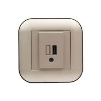 Розетка 1-USB  LOFT антрацит+чорна
