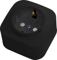 Розетка одинарна з заземленням чорна EVA