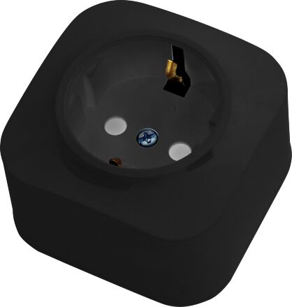 Розетка одинарна з заземленням чорна EVA