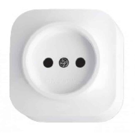 Розетка одинарна без заземлення біла EVA