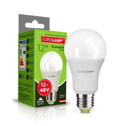 Світлодіодна лампа EUROLAMP LED ECO A60 12W E27 4000K 12-48V