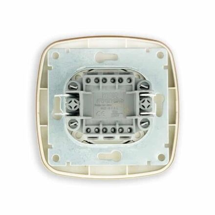 Вимикач прохідний 2-клавішний чорний-золото ELA