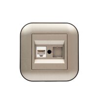 Розетка комп'ютерна (CAT6)  LOFT антрацит+чорна