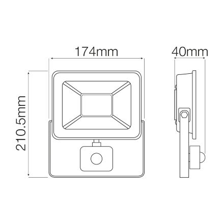 Прожектор світлодіодний з датчиком PARS/S-50 50W 6400K