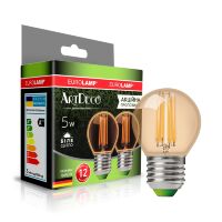 Філаментна лампа EUROLAMP LED G45 5W 530 Lm E27 4000K deco 2шт