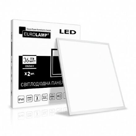 Світлодіодна панель Eurolamp 36W 4000K 110lm/W 60*60 2шт