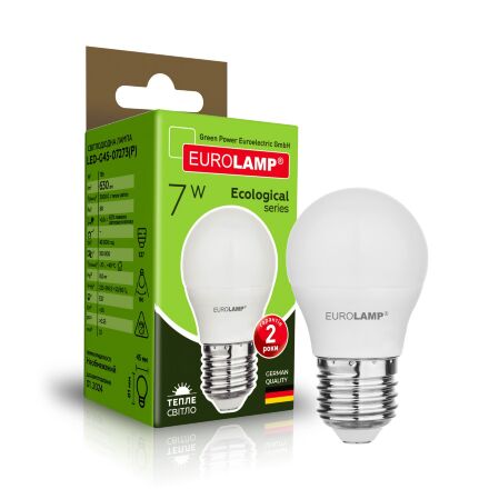 Лампа EUROLAMP LED ECO серія "P" G45 7W 630Lm E27 3000K