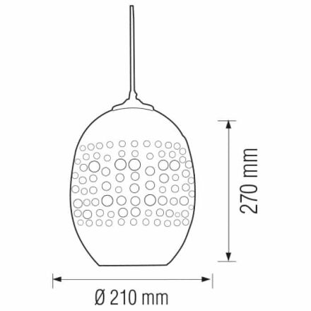 Світильник підвісний RADIAN Е27 3D-ефект овальний хром