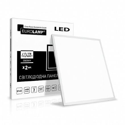 Світлодіодна панель Eurolamp 40W 5000K 110lm/W 60*60 2шт