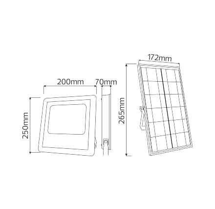 Прожектор світлодіодний з сонячною панеллю TIGER-40 40W 6400K
