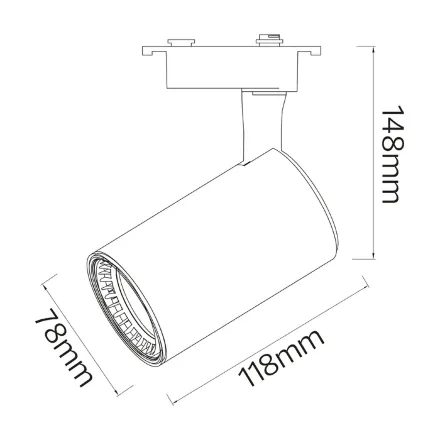 Світлодіодний світильник трековий LYON-18 18W чорний
