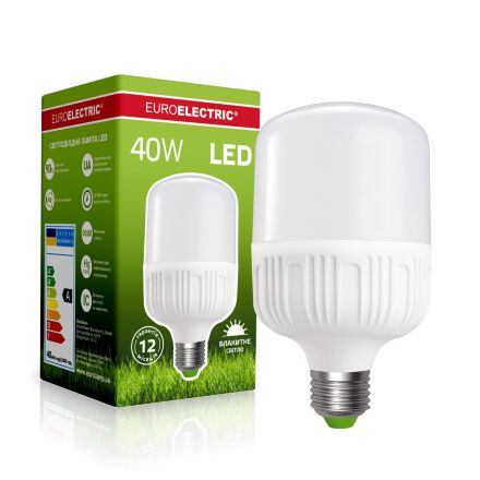 Високопотужна світлодіодна лампа EUROELECTRIC Plastic 40W E27 6500K 220V