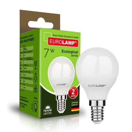 Лампа EUROLAMP LED ECO серія "P" G45 7W 630Lm E14 3000K