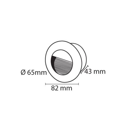 Світлодіодний світильник сходовий ICON-R 3W чорний