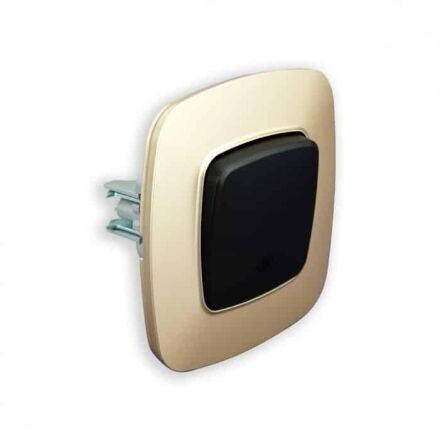 Вимикач 1-клавішний з підсвіткою чорний-золото ELA