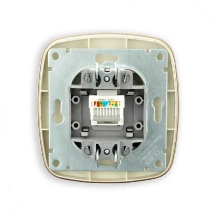 Розетка комп'ютерна чорний-золото ELA