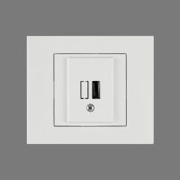 Розетка 1-USB Grano біла