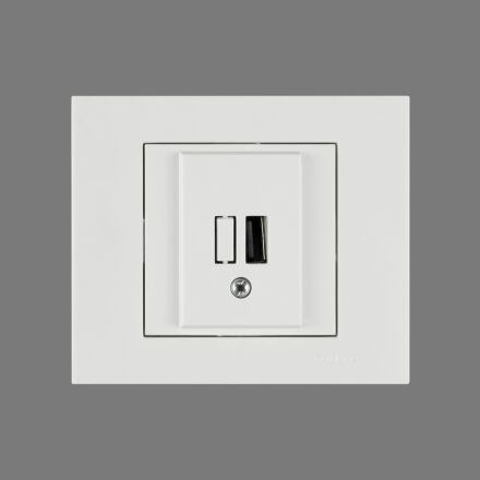 Розетка 1-USB Grano біла