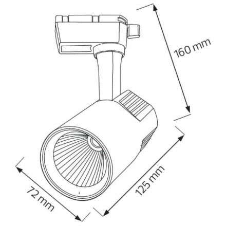 Світлодіодний світильник трековий VARNA-20 20W чорний