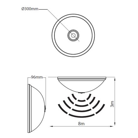 Світильник настінно-стельовий з датчиком руху